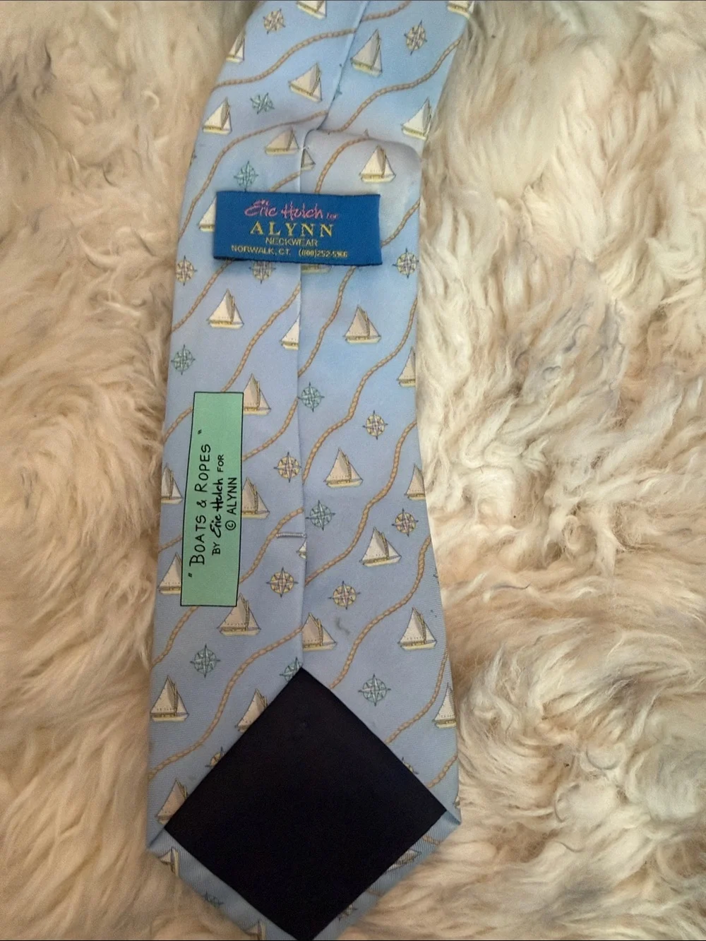 Light Blue Nautical Print Men's Tie